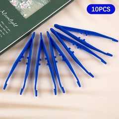 10pcs Plastic Blue Tweezers Medical Beads Disposable Tweezers Tools Force.MC