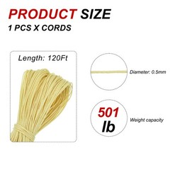 Yellow 50lb 0.5mm Diameter 120Ft Fishing Line Wind Chime String Kite Line