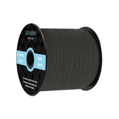 LUYADIN Paracord 240lb – Diameter 2mm Micro Utility Cord -3 100 ft, Black