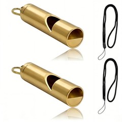 2 Pack Loudest Brass Whistle Premium Whistle,Fit for Outdoor Camping Survival…