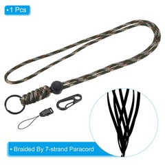 Paracord Lanyard – 20.5″ Necklace Keychain Cord Clasp Hook Ring Strap Green