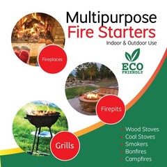 Natural Fire Starters – 70 Pieces. All Weather Charcoal & BBQ Fire Starters f…