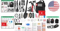 256-Piece Survival Kit & First Aid Gear in Durable Molle Pouch for Outdoor Sa…