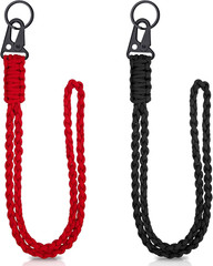 2 Set Heavy Duty Paracord Lanyard Necklace Whistles Strap Braided 550 Keychain L