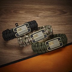 Onewly Paracord Bracelets with Bronze USA Flag – Gifts for Military Veterans …