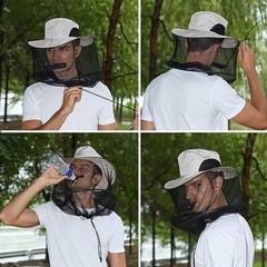 Mosquito Bug Fly Bee Insect Head Face Net Hat Sun Protection Fishing Hiking Caps
