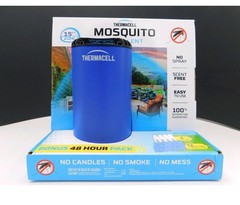 THERMACELL Mosquito Repellent 15ft zone 48hr Kit Compact 4cart/12mats Blue NEW
