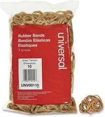 Universal 00110 Rubber Bands, Size 10, 1-1/4 x 1/16, 1lb Pack (Pack of Beige