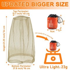 Benvo Mosquito Head Net Mesh Face Neck Fly Netting Hood from Bugs Gnats Noseeum