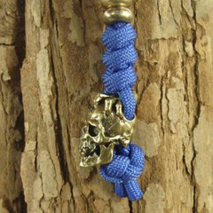 Brass “Skull” knife Lanyard Bead Paracord beads crafted for EDC gear XLH017