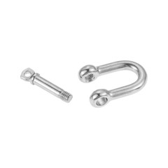 2×M8 D Shape Shackle SUS304 For Mounting Ropes Cables Straps Chains Trailers