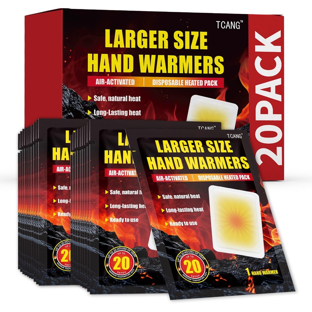 Hand Warmers Disposable 20 Pack- Up to 20 Hours of Heat 20 Hours, Milky white