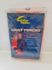 The Weather Station Adult Poncho Vintage Bright Tangerine Orange