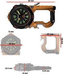 Flint Clip-On Survival Watch – Outdoor Tool W/ Flint Fire Starter LED Flashlight
