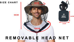 2 Pack Mosquito Head Net Mesh for Hiking & Outdoors,Bug Face Netting over Hat Ad