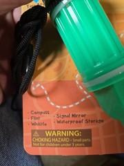Survival Compass Match Safe Whistle Signal Mirror Flint Waterproof Storage