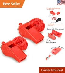 Loud Red Emergency Whistles (2 Pack) – Ideal for Lifeguards & Outdoor Safety