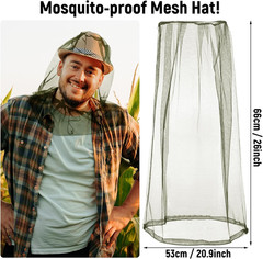 5 Pcs anti Mosquito Netting Suit, Mosquito Bug Clothing XL Head Hat with Mesh Ne