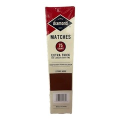 Lot of 10 Diamond Long Reach Matches, Large Strike On Box Matches (750 Total)