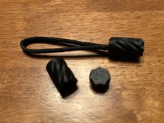 (6-Pack) 4” BLACK 550 Paracord Zipper Pulls Extender Keychain Fob