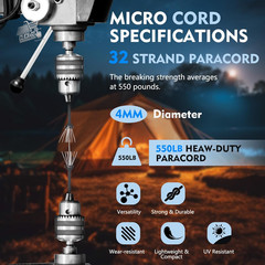 Paracord Rope 550 Nylon 4mm 9 Wire 50m Military Survival Trekking Campsites