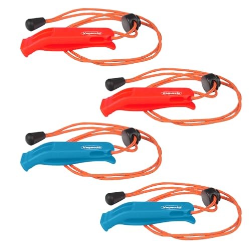 4PCS Emergency Whistle with Adjustable Reflective Lanyard for Boating Camping
