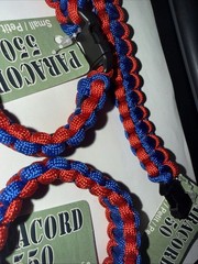 (5) Paracord Bracelets 550 Two-Tone Blue Red Survival Tactical 3/8″ Buckle NEW