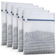 Durable Mesh Laundry Bags 5-Pack (12×16 Inch) Delicates Protector M5, White
