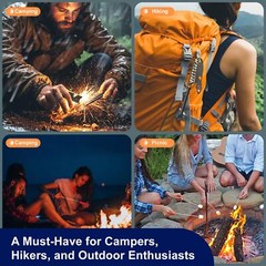 Survival Fire Starter, 4 Inch Ferro Rod, Flint for Hiking and Camping