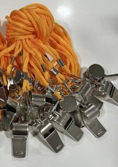 Metal whistles 1dz Yellow Lanyard