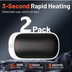 Hand Warmers 2 Pack USB 2 in 1 Hand Warmers Reusable, Quick Charge Portable OC7