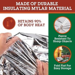 Emergency Thermal Mylar Sleeping Bags 2 Pack Ultra Compact for Camping