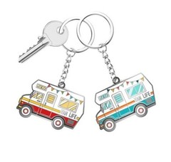 Camper Keychain Happy RV Keyring RV Keychain Couples Keychain Set Blue&red