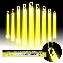 Glow Fever Emergency Safety Military Grade Glow Sticks, 10PCS, 6″ Ultra Bright L