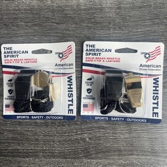 2 New AMERICAN SPIRIT SPORTS WHISTLE SOLID BRASS,NICKEL Made in the America