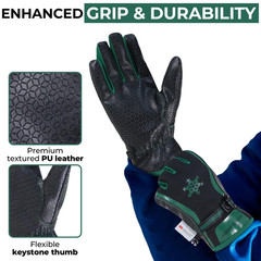 HANDLANDY Winter Work Gloves for Men Women, Warm 3M Thinsulate Large, Green