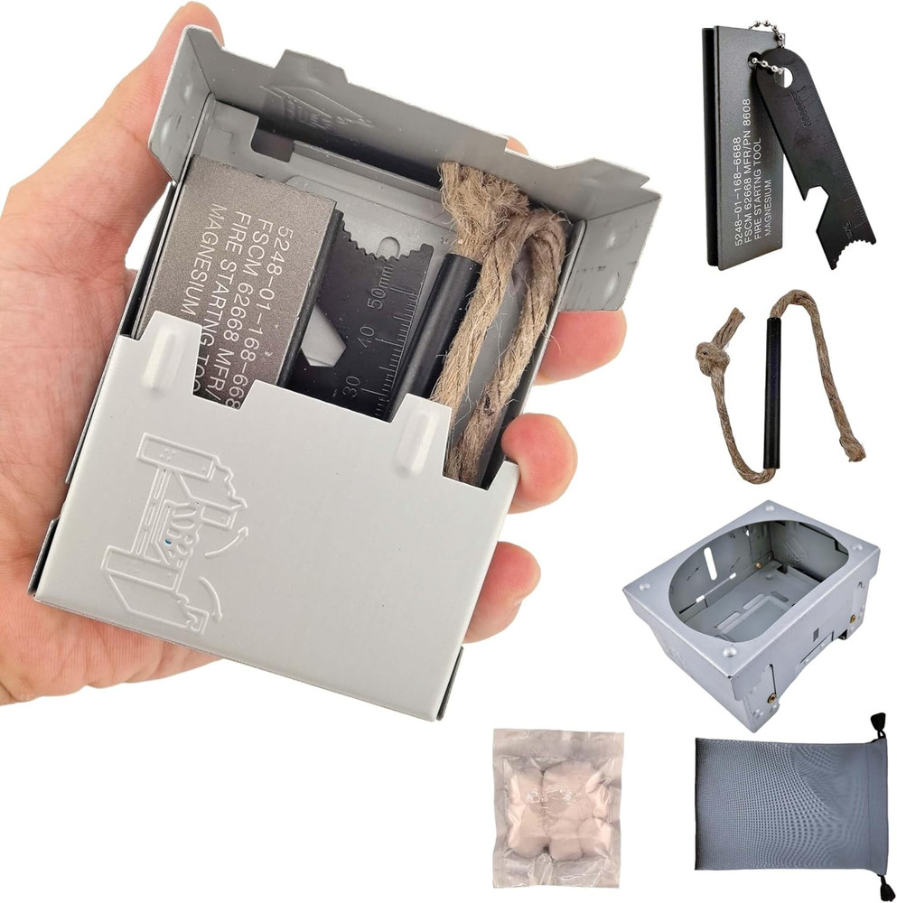 Survival Fire Starter Kit – Ferro Rod & Magnesium Fire Starter Compact Solo Stov