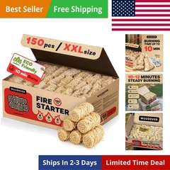 150 pcs Large Fire Starters for Fireplace, Natural Fire Starter for Campfires…