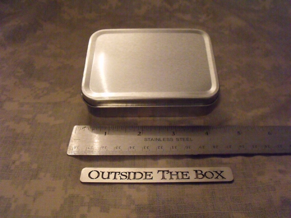 Emergency/Survival Metal Tin w/Hinged Lid: Medium Size, EDC, Mini-Kits