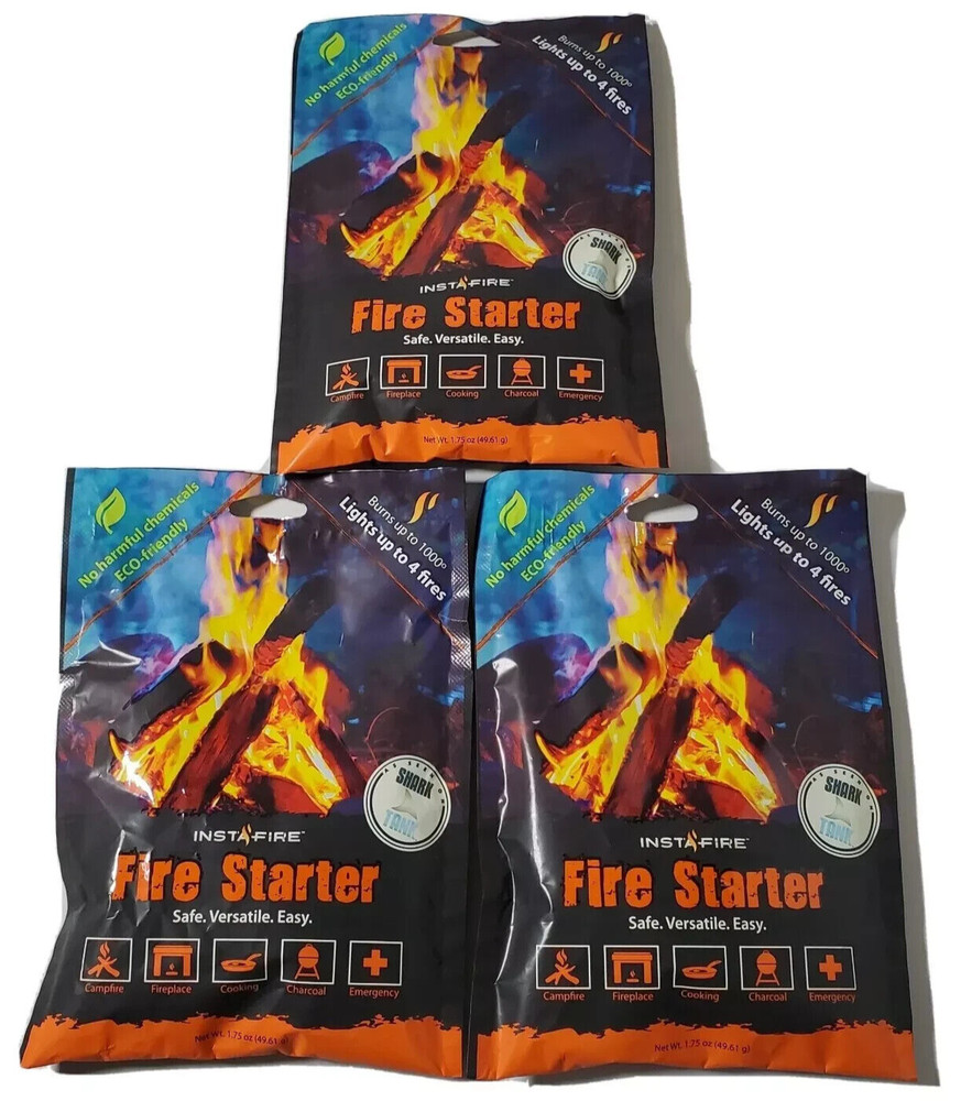 InstaFire Granulated Fire Stater All Natural Eco-Friendly 3 Packs Fireplace Camp