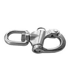 Pair of 2-3/4in70mm Swivel Eye Snap Shackle Quick Release Bail Rigging Sailin…