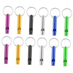 Mabor 12Pcs Aluminium Safety Whistle Keychain Emergency Whistle Survival for