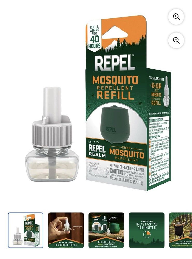 2 PACK Repel Realm Zone Mosquito Repellent Refills – Brand New
