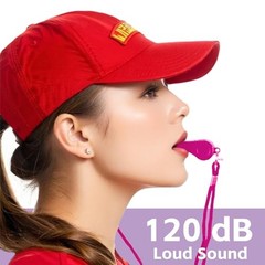 Whistle for Coaches – Pink Plastic Whistles, with Lanyard and Mouthpiece –