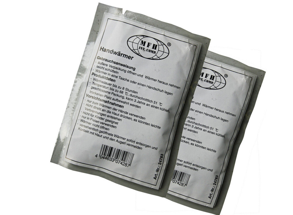 MFH 2 Pairs Hand Warmer Cushion Glove Pocket Warmer Disposable 10.5 x 7cm