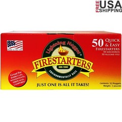 All Natural Fire Starters 50 Count Non Toxic Eco Friendly Campfire BBQ Grill New