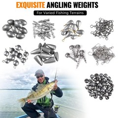 PLUSINNO 264/397pcs 7.9 x 4.3 x 2 inches, 397pcs Fishing Accessories Kit