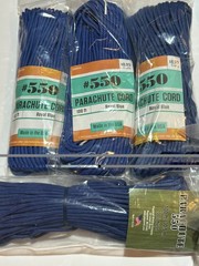 Lot of (9) Paracord Sealed Packages Black/Blue w/ (2) Paracord Crafting Books
