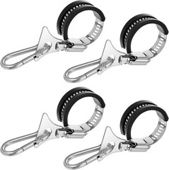 4 Pack Flag Pole Clips to Hold Flag, Adjustable Flag Pole Rings with Carabiner,