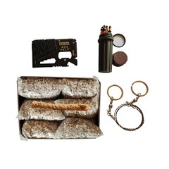 Fire Starter 6 bag magnesium Multi Purpose tool Saw Knife Tent Wax Rope Free Can